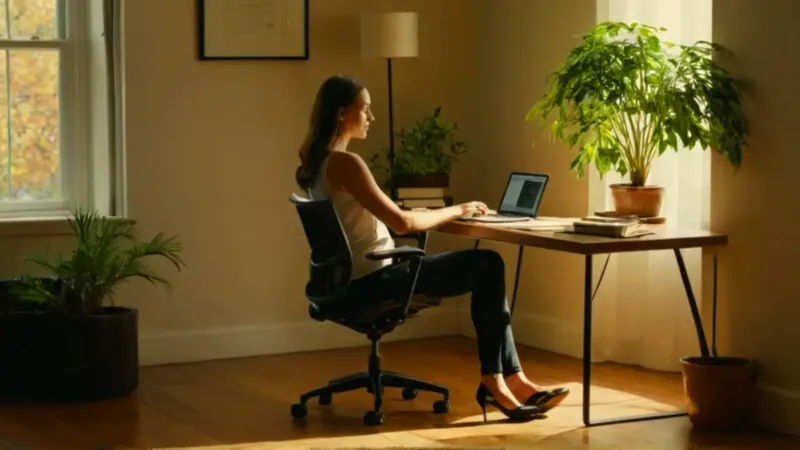 Trabajo concentrado en un espacio ordenado