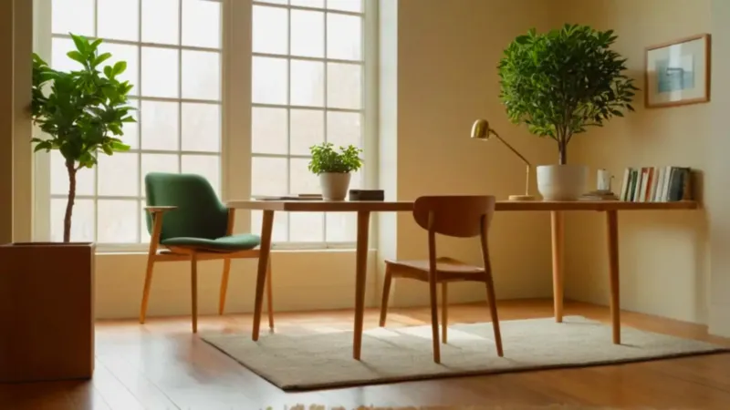 Espacio de trabajo sereno y luminoso