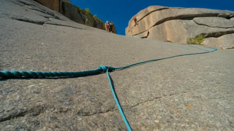 Asegura la escalada en la pared rocosa