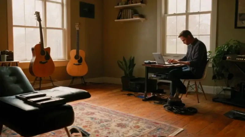 Creativo en su estudio al atardecer