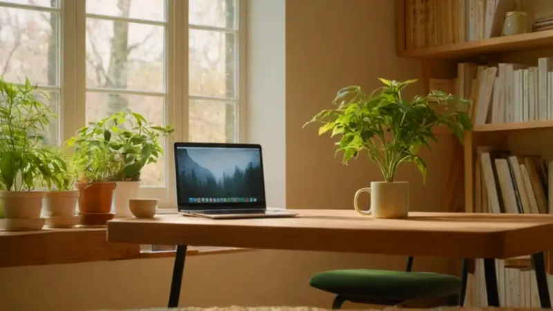 Espacio de trabajo sereno y luminoso