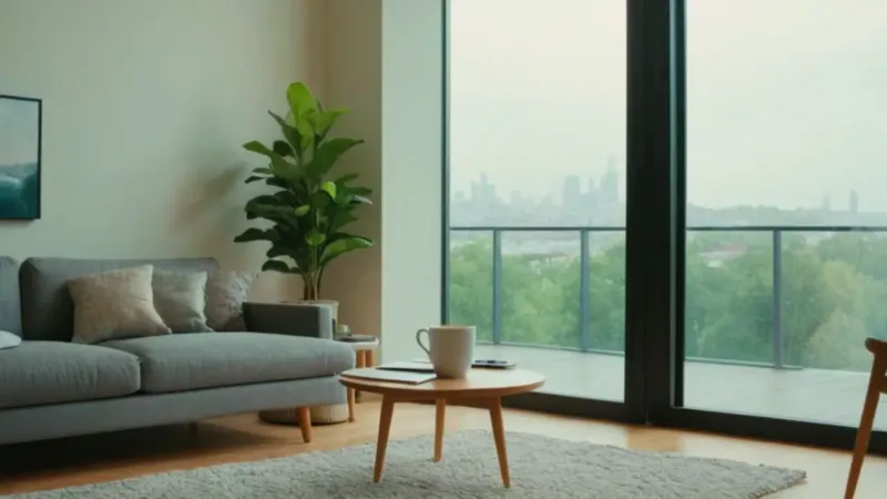 Alguien trabaja cómodamente en el sofá