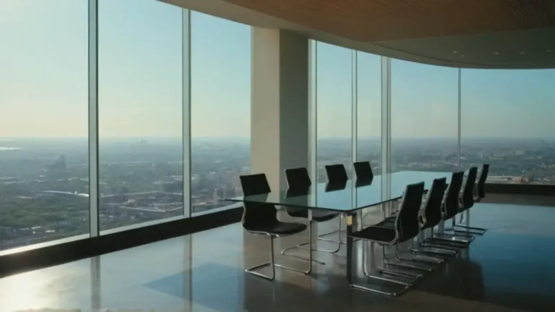 Un ejecutivo solo en una sala moderna