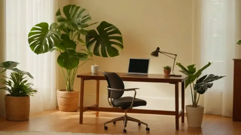 Persona trabajando en un escritorio con luz