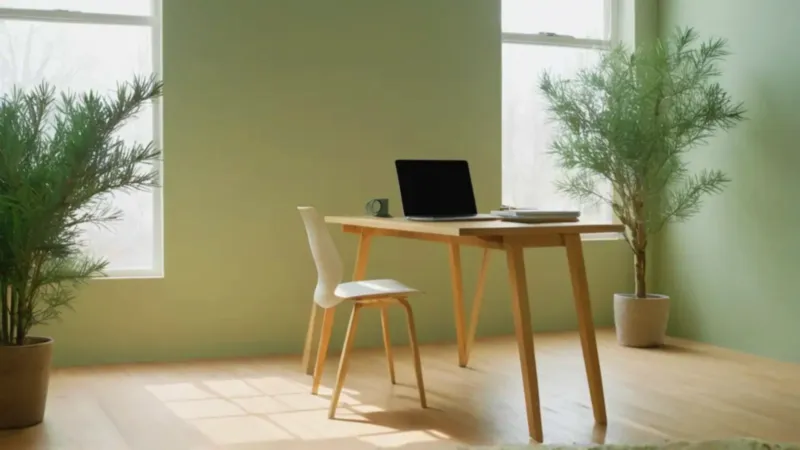 Espacio de trabajo sereno con luz natural