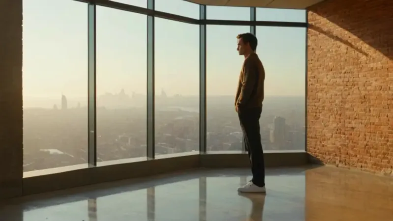Una figura solitaria contempla la ciudad