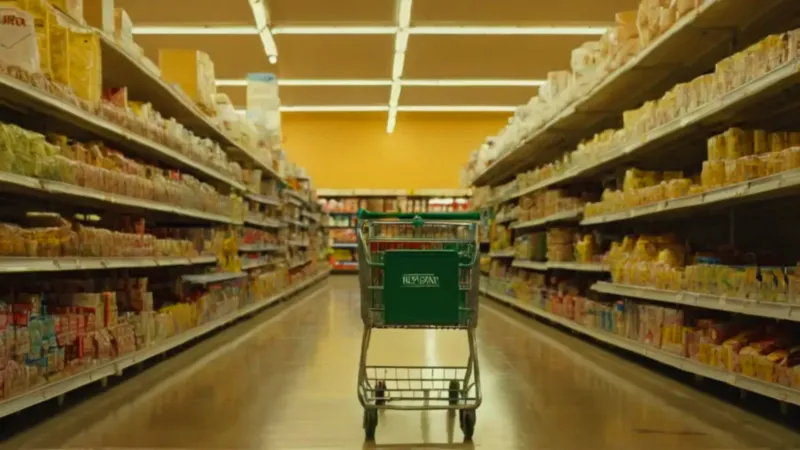 Un cliente en un pasillo de supermercado