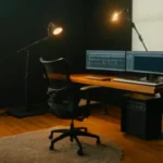 Alguien crea música en un estudio