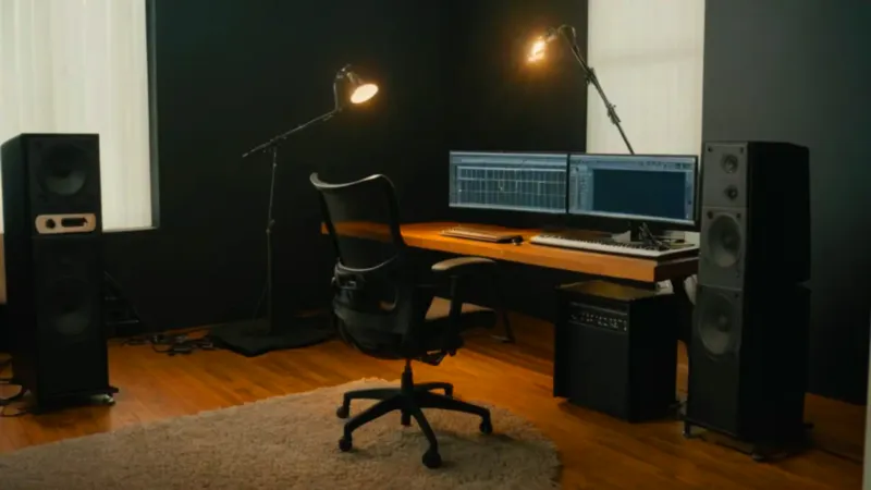 Alguien crea música en un estudio