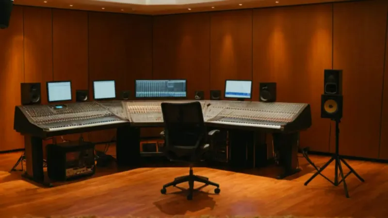 Hombre produciendo música en un estudio