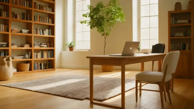 Alguien trabaja en una habitación muy luminosa