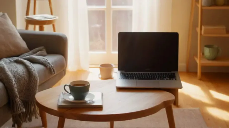 Mujer se relaja con su laptop