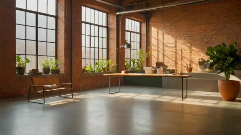 Un diseñador contempla diseños en un loft