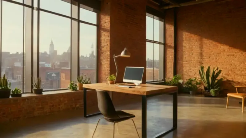 Trabajo sereno en un loft urbano