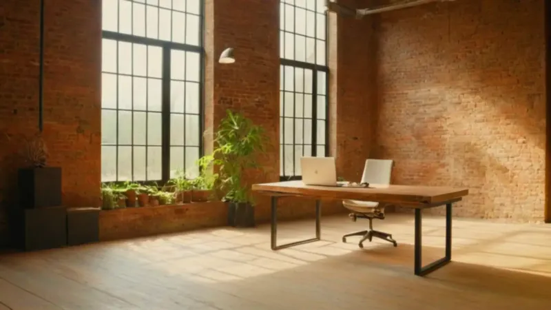 Creativo solitario en un loft soleado